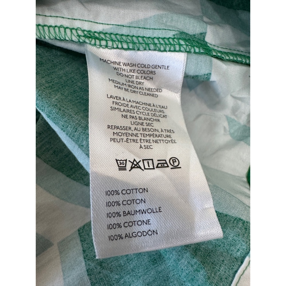 Anthropologie Somerset Maxi Shirt Dress Large Green Geometric Tiered Scandi - Picture 13 of 15
